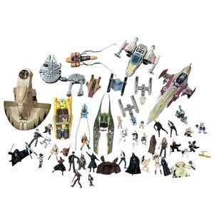 Star Wars Action Figure Lot Huge Lot Of Figures Ships 2000's/90's Character Toys